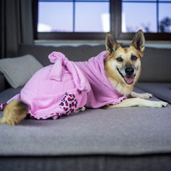 Dog Bathrobe - ORIGINAL Leopard Pink