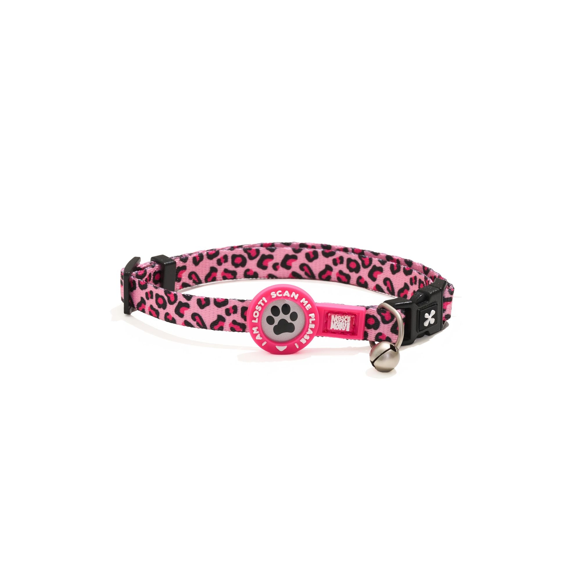Smart ID Katzenhalsband - Leopard Pink