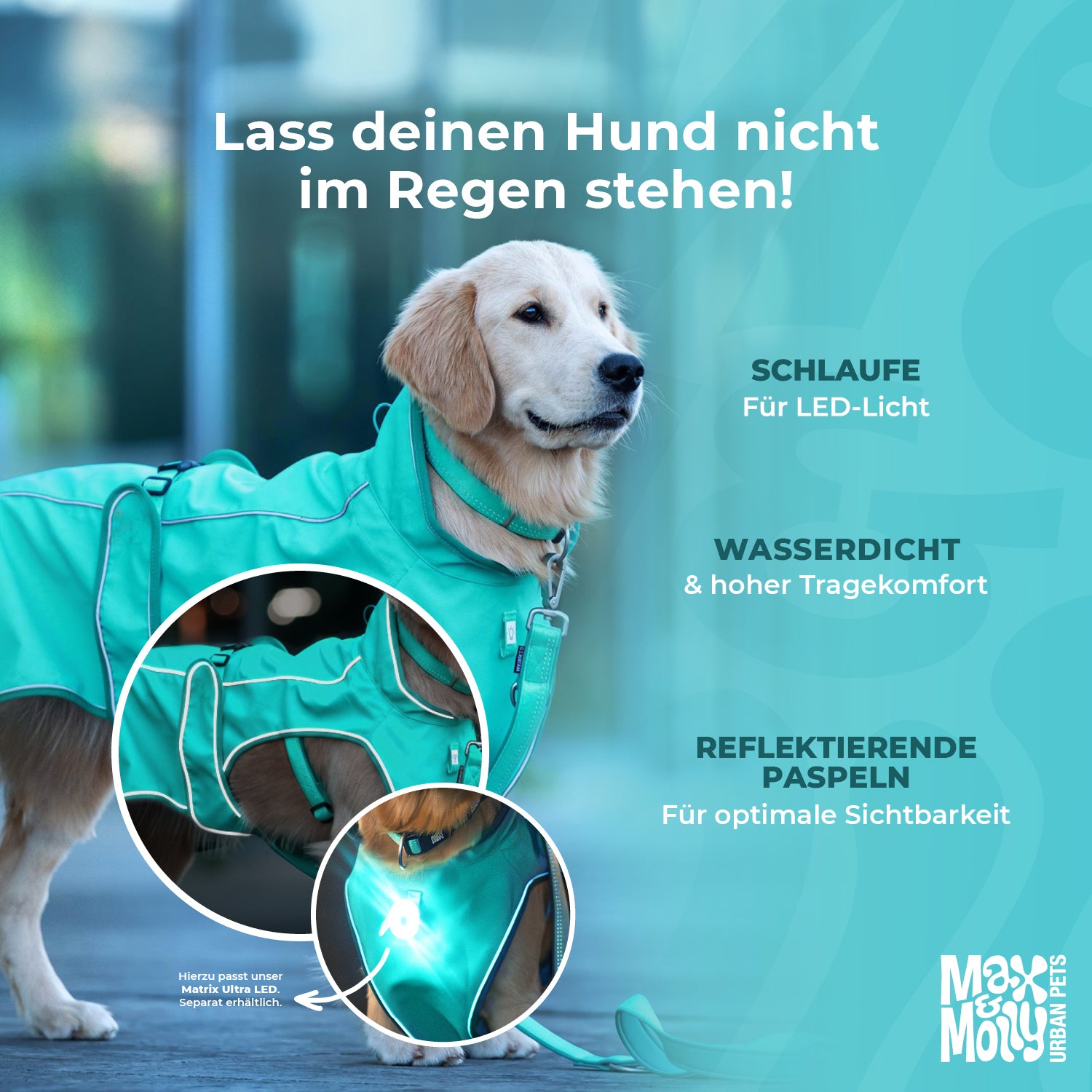 Regenmantel für Hunde - MATRIX 2.0 OCEAN