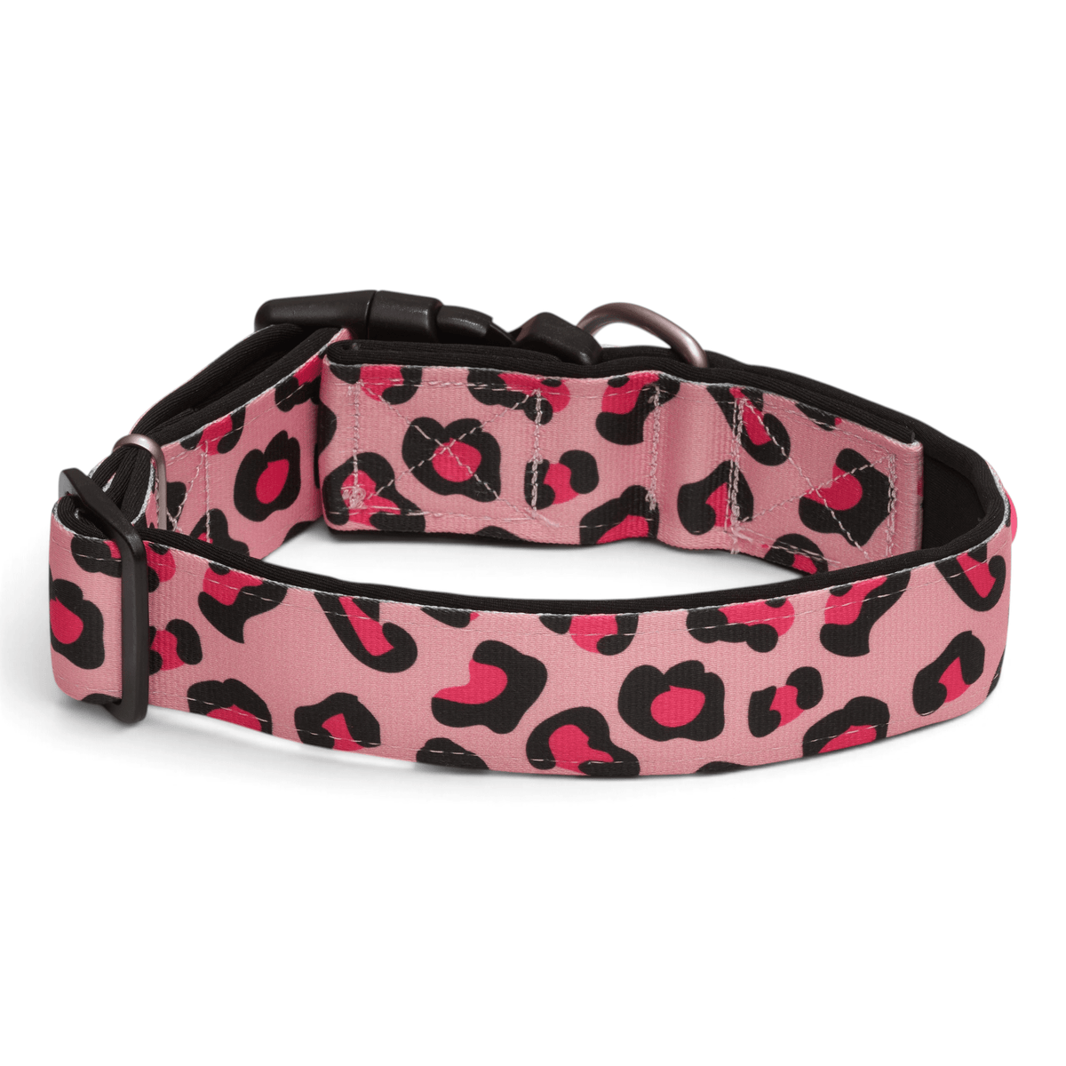 Gotcha! Smart ID Breites Hunde Halsband - Leopard Pink 