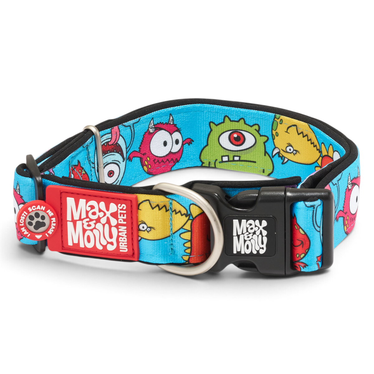 Gotcha! Smart ID Breites Hunde Halsband - Little Monsters